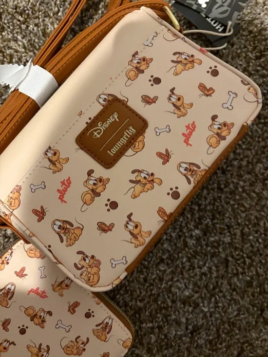 Disney Baby Pluto Loungefly Mini Crossbody & Wallet - Picture 3 of 8